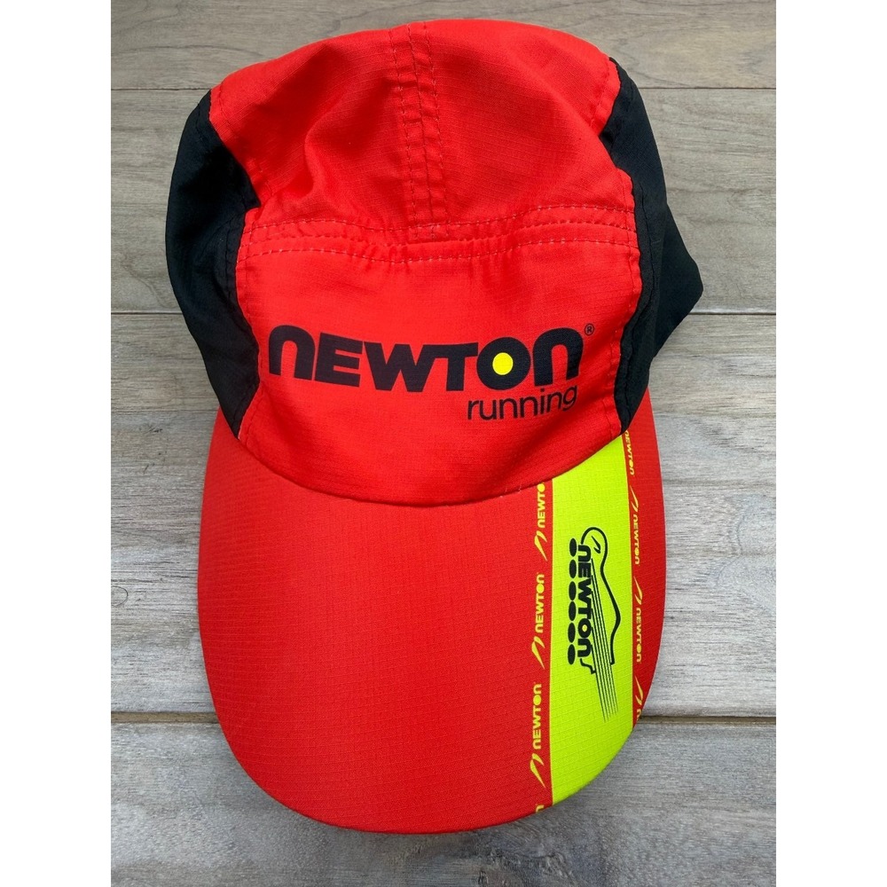 Newton Running Headsweats Performance Running Cap Red Black Neon